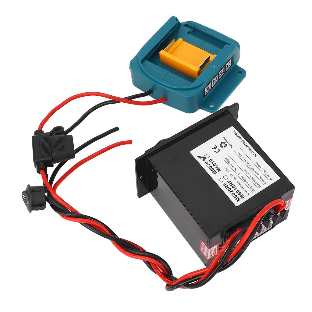 Batterieadapter Motor Drehzahlregler Kit DC PWM Bürsten Elektromotor Steuerschalter und Batterie