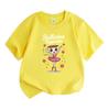 Kids Unisex 100% Cotton Crew Neck Short Sleeve T-Shirt, Cute Ballerina Cappuccina Coffee Cup Ballet Dancer Print Casual Soft Tee for Boys Girls