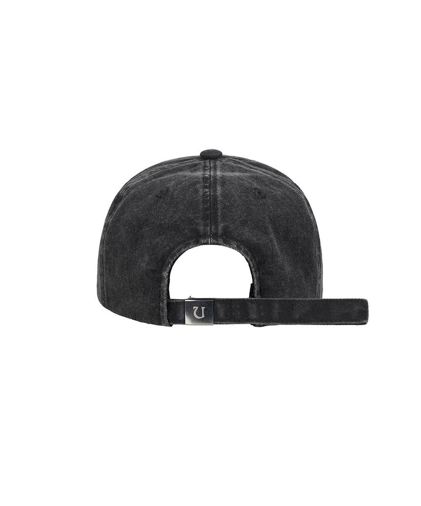 Uusoo Damage 6-Panel Ball Cap_ Washed Black