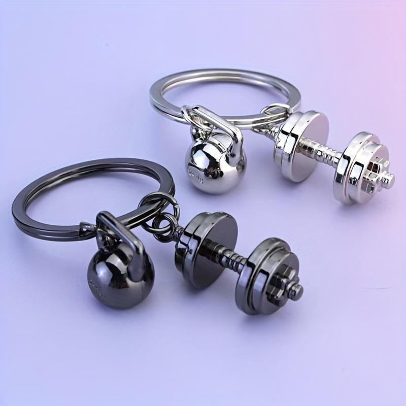 European And American Fashion Trends Combined With Golden Material DIY Dumbbell Keychain, Street Unisex Hip-hop Style Clothing And Accessories