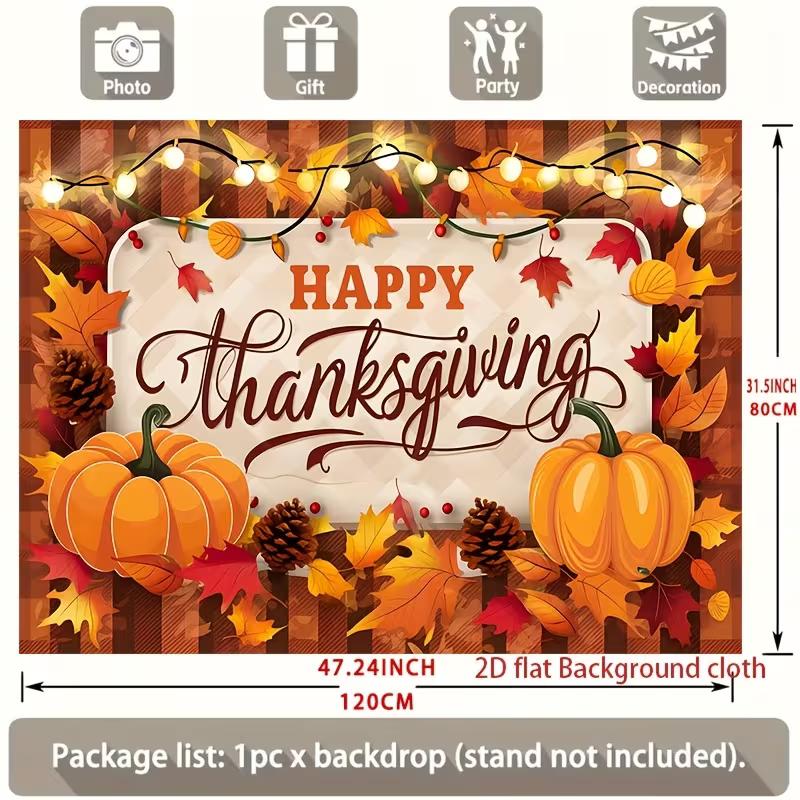 2D Cozy Happy Thanksgiving Pumpkin Photography Background