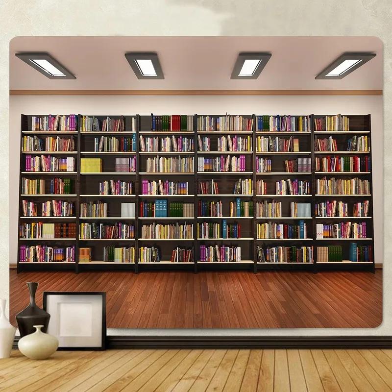Vintage Library Bookshelf Tapestry Office Living Room Decoration Home Wall Tapestry