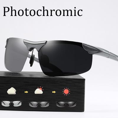 Non-polarized Men Photochromic Sunglasses Fashion Square Day Night Driving Chameleon Glasses