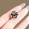 Camellia Small Brooch Rhinestone Inlay Dazzling Alloy Pin Sweater Coat Dress Suit Lapel Badge Jewelry Accessory