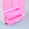 1/12 1/6 Dollhouse Miniature Pink Plastic Wardrobe,Wardrobe with 2pcs Hangers Playset Doll Accessories Fashion Toys Birthday Christmas Gift