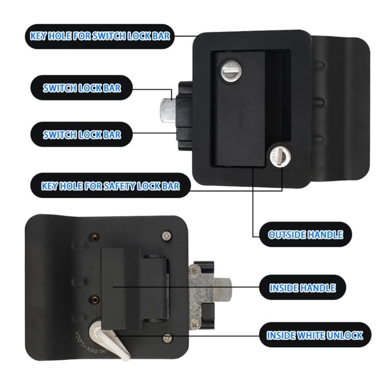 Strong Plastic & Alloy Lock Universal Door Lock Vibration Resistant Locking for Camping Trailers Marine Doors