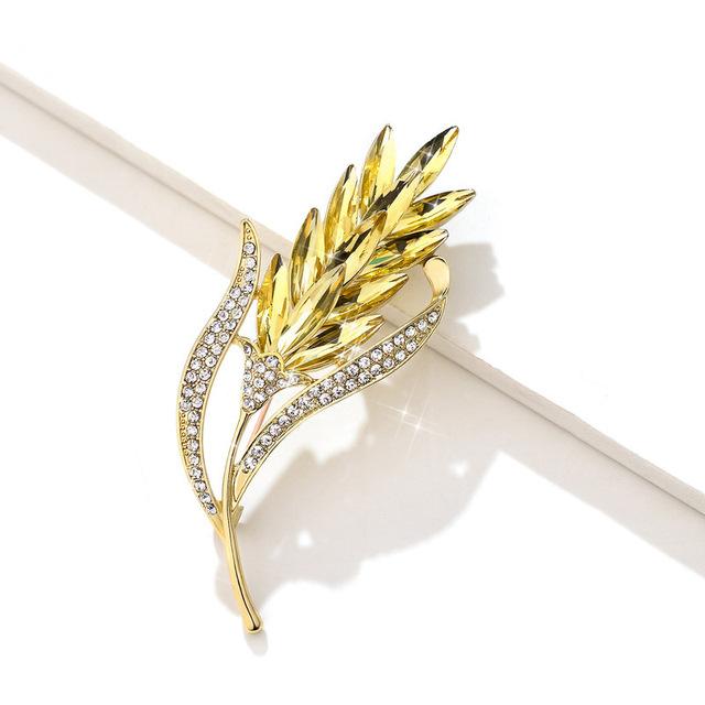 

3 цвета хрустальная пшеничная брошь для женщин корсажная булавка ювелирные изделия для костюма пальто бижутерия аксессуары модный подарок жёлтый