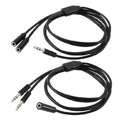 2 In 1 Headsets Adapter Microphones Headphone Splitter 3.5mm Male/Female