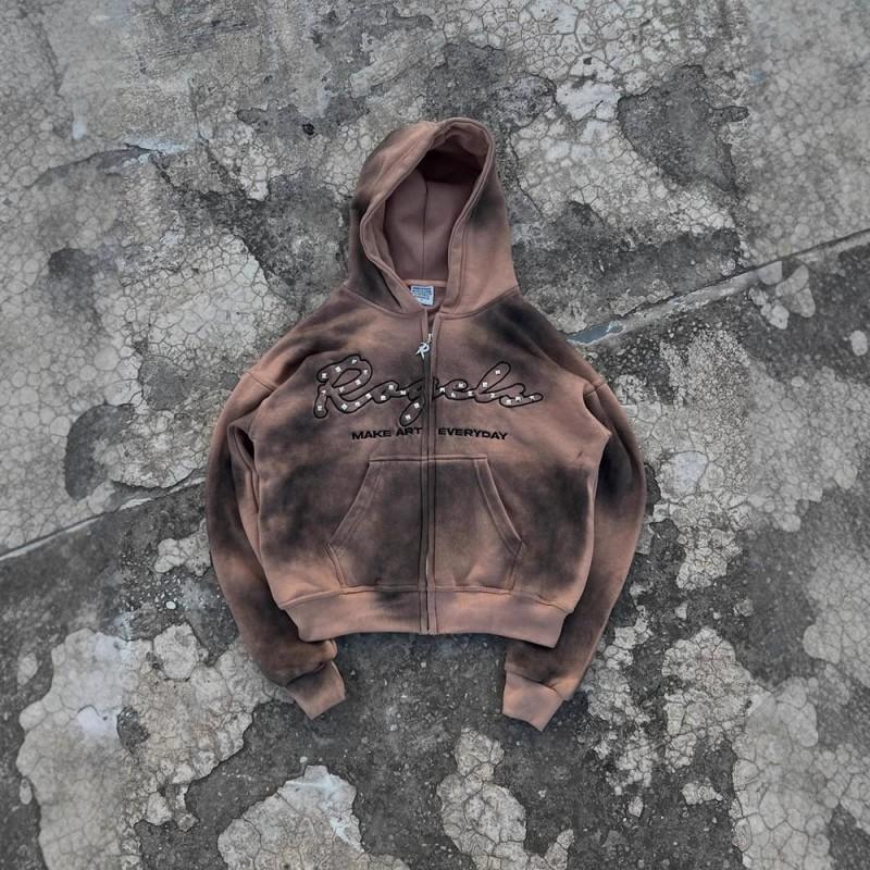 3D Digitale Print Kleurverloop Hoodie Unisex Streetwear Rits Sweatshirt Losse Pasvorm Lange Mouw