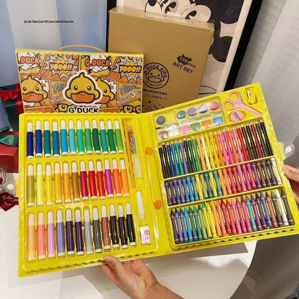 145-Piece Deluxe Watercolor Pen Set for Kids - Double-Layered Aluminum Box Art Supplies & Painting Tools