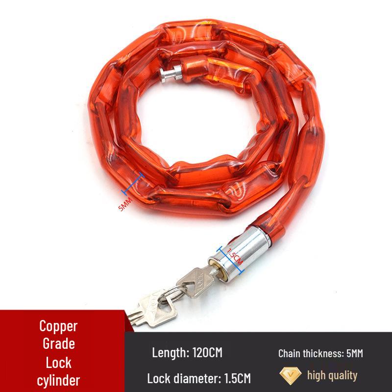 Anti-Theft Bicycle & Motorcycle Chain Lock for Mountain Bikes, Scooters, and Battery Cars.
