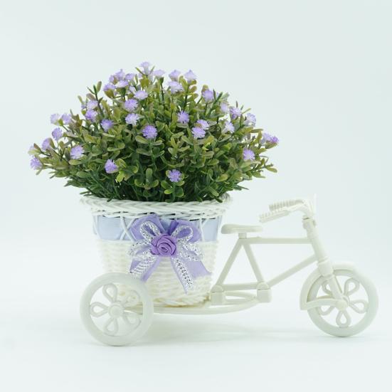 Artificial Flower Rattan Basket Tricycle Desktop Store Showcase Party Home Decor