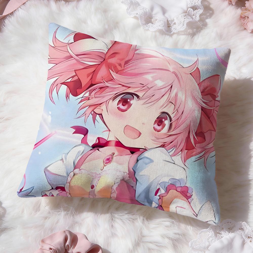 p-Puella Magi Madoka Magica Cushion Cover Premium Comfort Reversible Pillow Cove -Two in One Design for Any Room & Car Interior