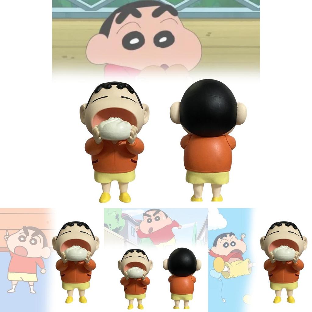 Charming Plastic Crayon Shinchan Anime Figure Of Shinnosuke With Bun Cute Collectible Decor
