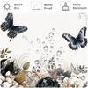 Black And White Flower Shower Curtain Flower Butterfly Shower Curtain With Hook Dark Flower Leaf Plant Bathroom Curtain Waterproof Shower Curtain
