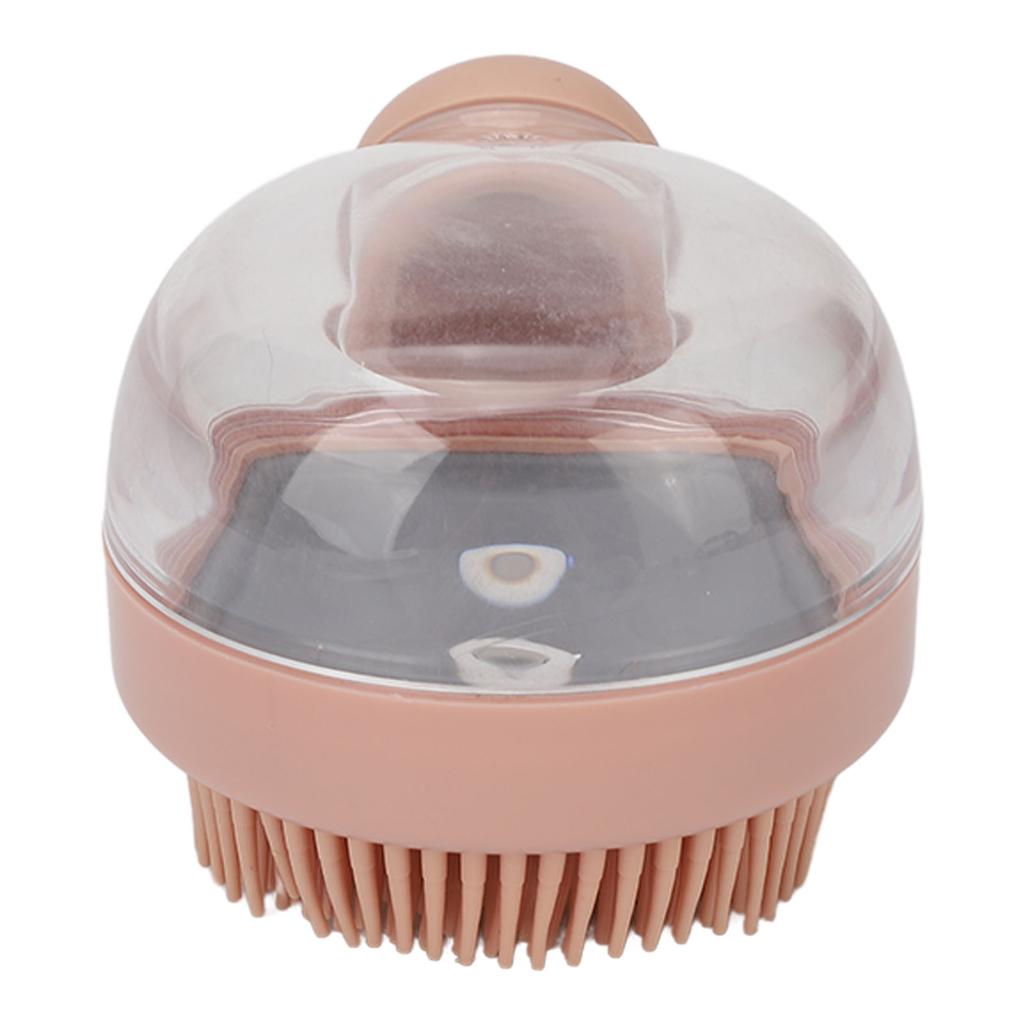 2pcs Bath Body Brush Round Shaped Fine Teeth Rich Foam Deep Cleansing Silicone Shower Brush Grey Pink