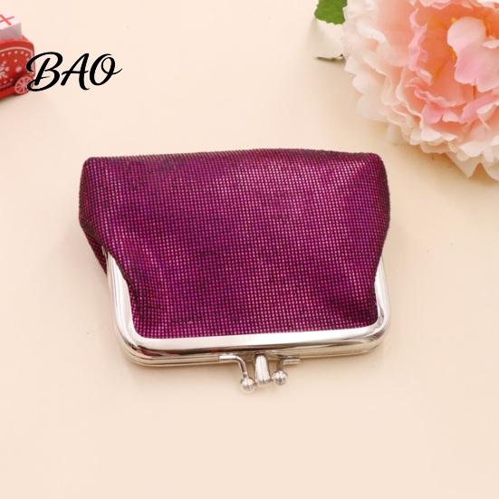 Small Coin Pouch Vintage Glitter Mini Purse, Portable Kiss Lock Closure Change Lightweight Card Holder Pouch, Double-layer Wallet for Cards, Jewelry,