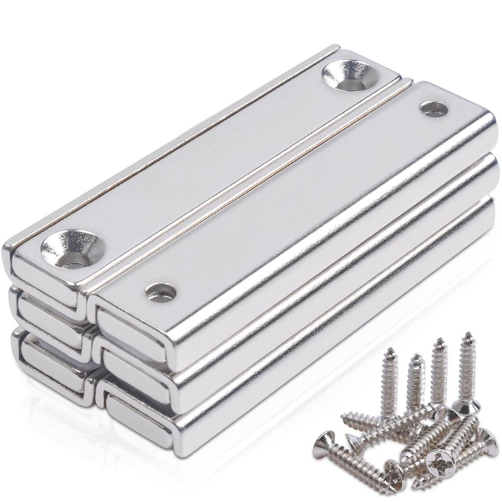 Strong Super Strong Neodymium Rectangular Pot Magnet Bars with 5mm Countersunk Holes and Corresponding for Home Outdoor and Industrial Suspension of