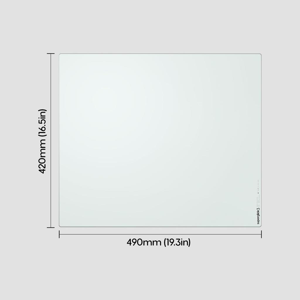 Pulsar Gaming Gears eSports Gaming Mouse Superglide3 Glass 49cm x 42cm Pad, Mousepad, Non-Slip, (XL, White)