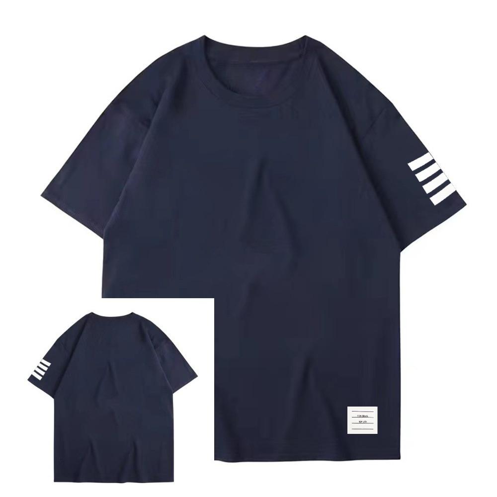 Thom Browne America Summer Men's T Shirt Classic Print Pure Cotton Casual Sport Round Neck Short Sleeve Casual Street Tee