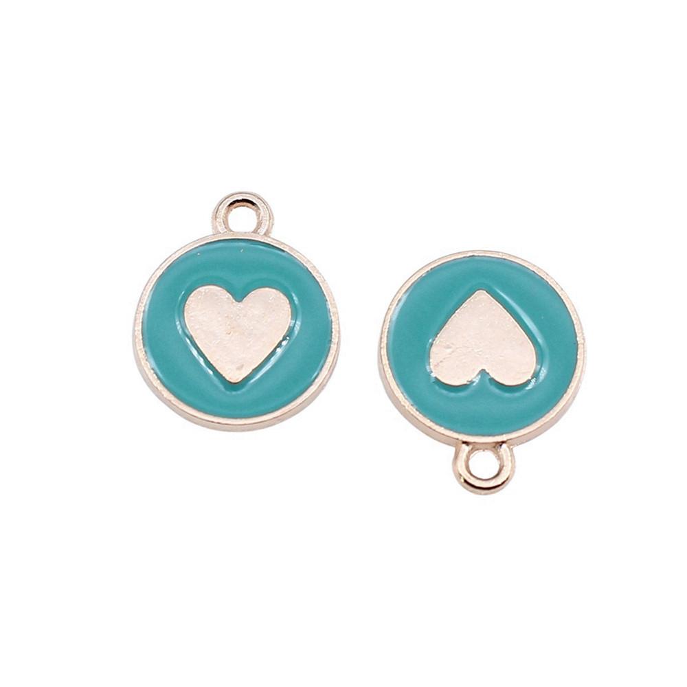 Love Heart Enamel Charms Multi Color Pendants For Romantic Jewelry Component