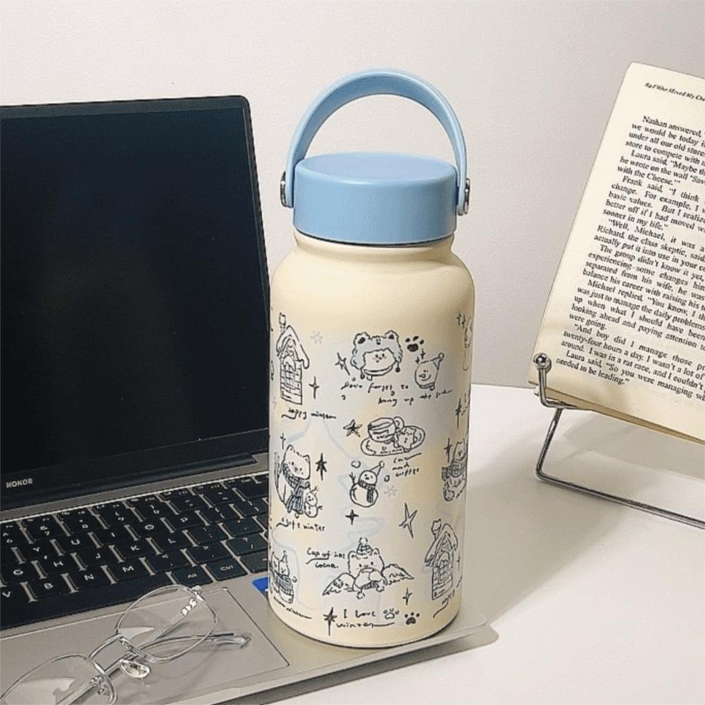 

Синяя вакуумная бутылка для воды 900 мл, термокружка для автомобиля, милая кружка с изоляцией синий