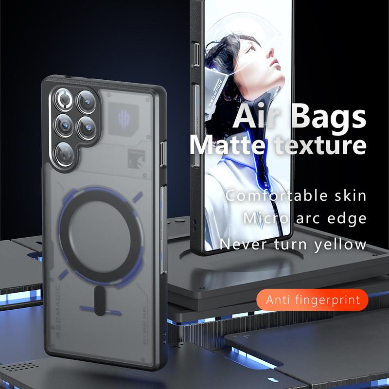 For ZTE Nubia Red Magic 11 Pro Plus Case Shockproof Magnetic Matte PC+TPU Anti-fingerprint Translucent Cover for Red Magic11 Pro