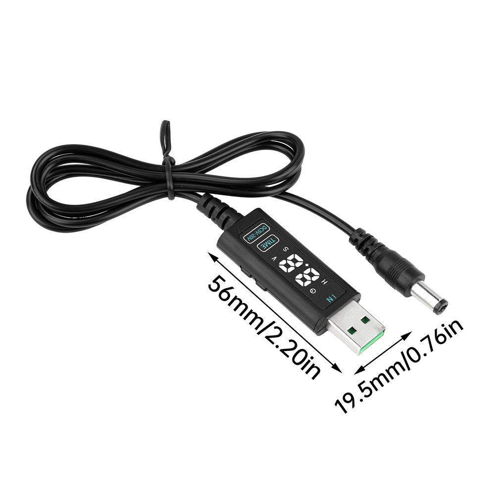 USB/Type C Boost Cable DC 5V to 12V 20V Adjustable Voltage Converter with Alloy Connectors for Router Laptop Fast Charging