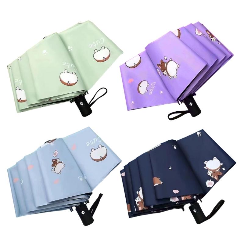 Auto Open Close Sun Umbrella Layer Pongee Fabric For Rainy Weather And Travel
