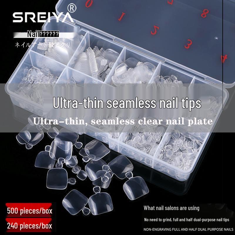 Ultra-Thin Transparent Full Cover Toenail Stickers: Short Nail Tips for Beautiful Feet