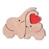 Wooden Elephant Family Puzzle Ornament Love Heart Mother Father Baby