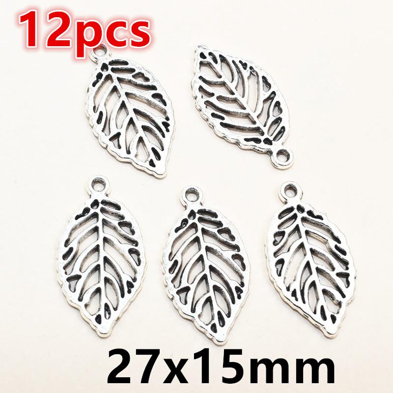 12-15pcs Alloy Metal Leaf Tree Charms Pendant DIY Jewelry Making Accessories Findings for Earrings Bracelet Necklace Craft