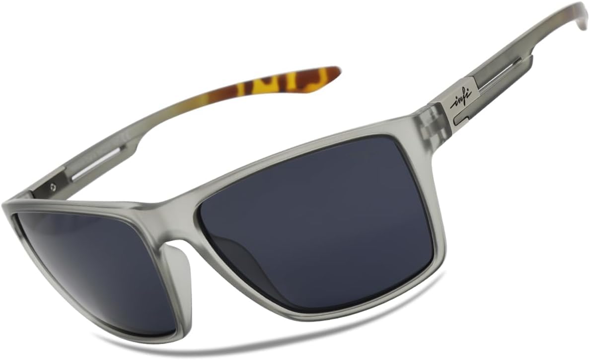 

INFI Polarized Sunglasses for UV Gradient Gray Black Designer Category for Men and Women Fishing, Driving, Sports, Running, Protection, Frame, Lens,