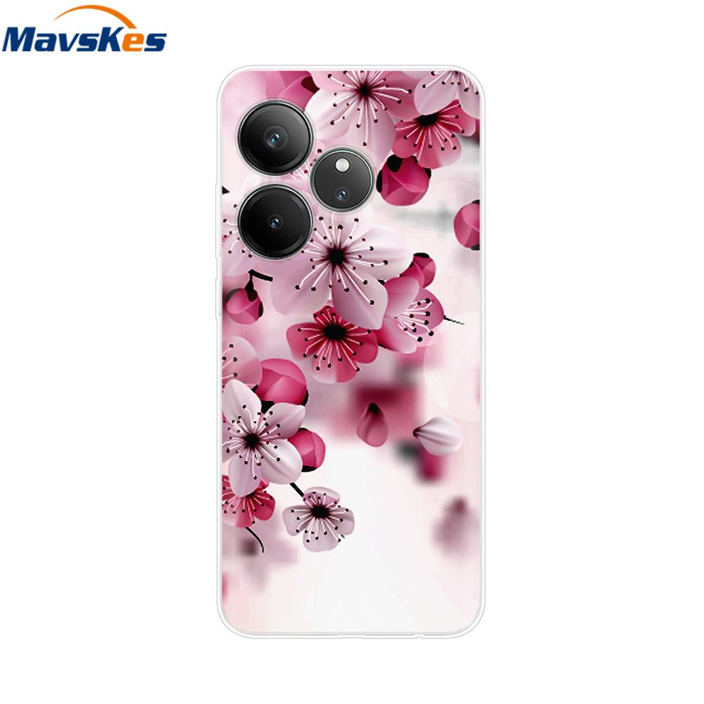 For Realme GT 6T Case Soft TPU Clear Painted Back Cover For Realme GT 6 Case GT6 6T Transparent Bumper RealmeGT6 Cute Protector