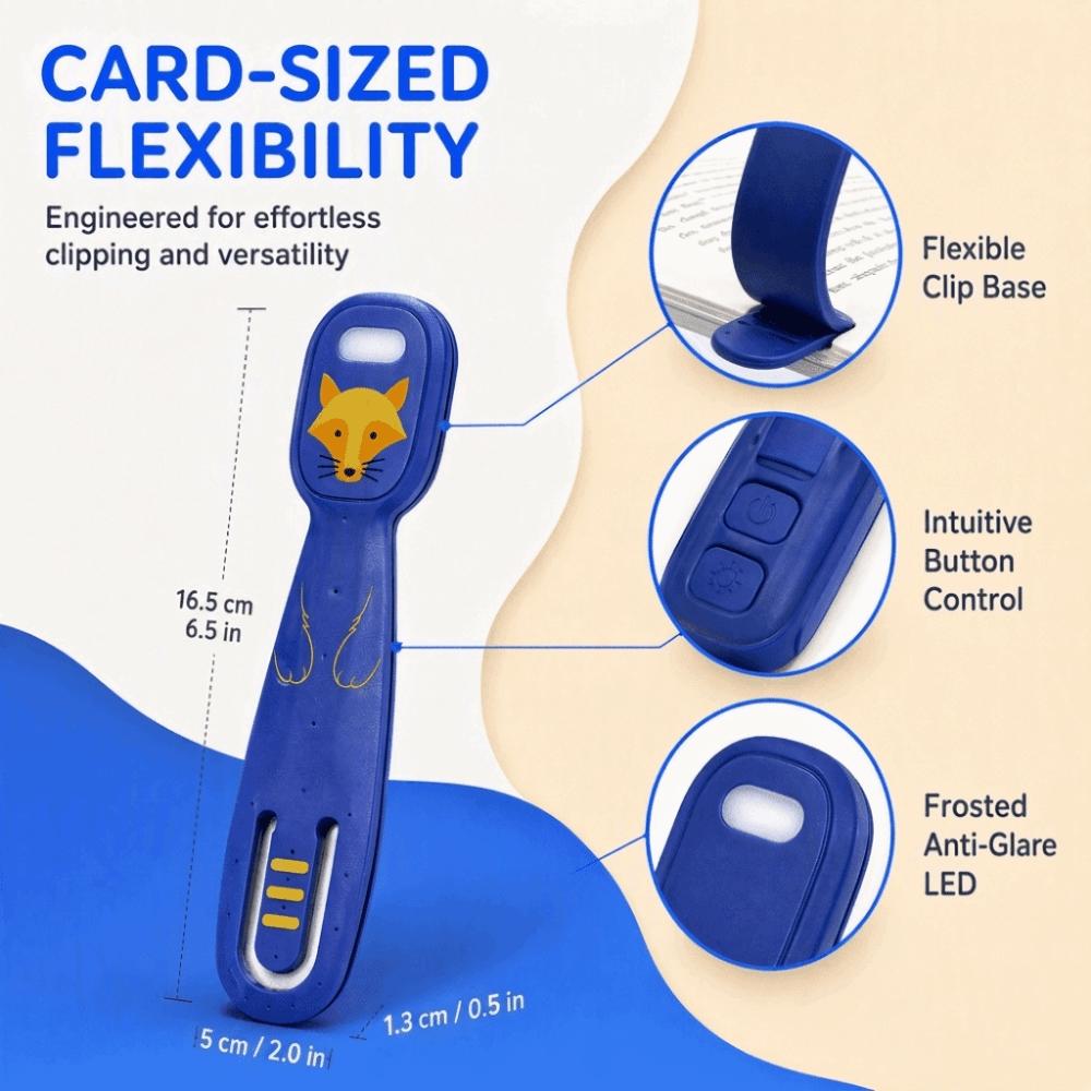 Ultra-Thin LED Bookmark Night Lamp Card Size Clip-On Book Light Compact Mini Lamp Travel