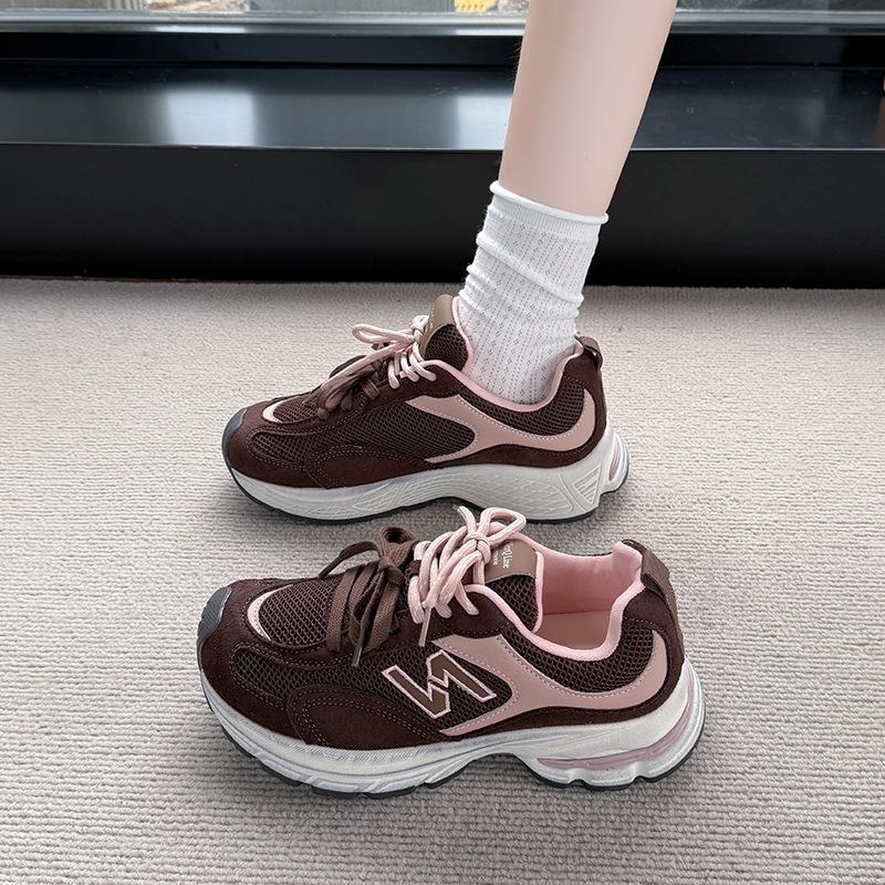 

Новая модная повседневная обувь женская обувь на платформе, увеличивающая рост, спортивная обувь, универсальная, удобная, дышащая обувь, женская обувь 40 коричневый