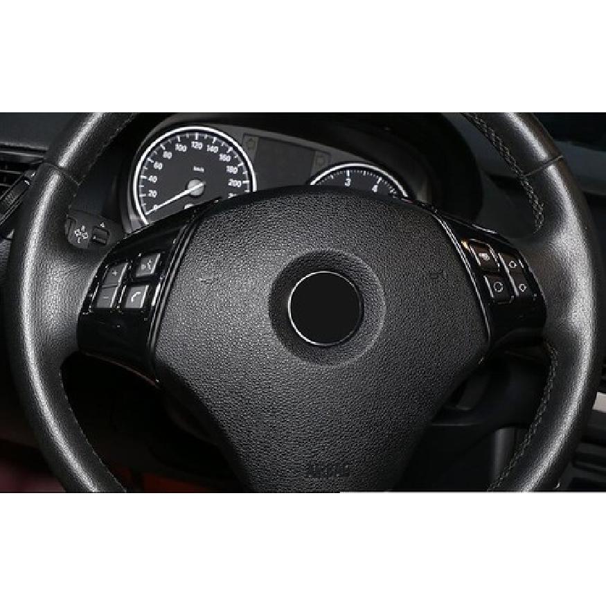 ABS Black 2PCS Steering Wheel Button Cover Trim For BMW 3-Series E90 2005-2012