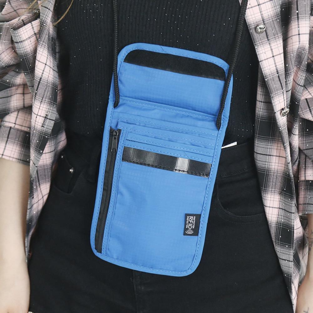 Neck Hanging RFID Passport Bag Rfid-Blocking Document Credit Case Neck Wallet  Protect Privacy