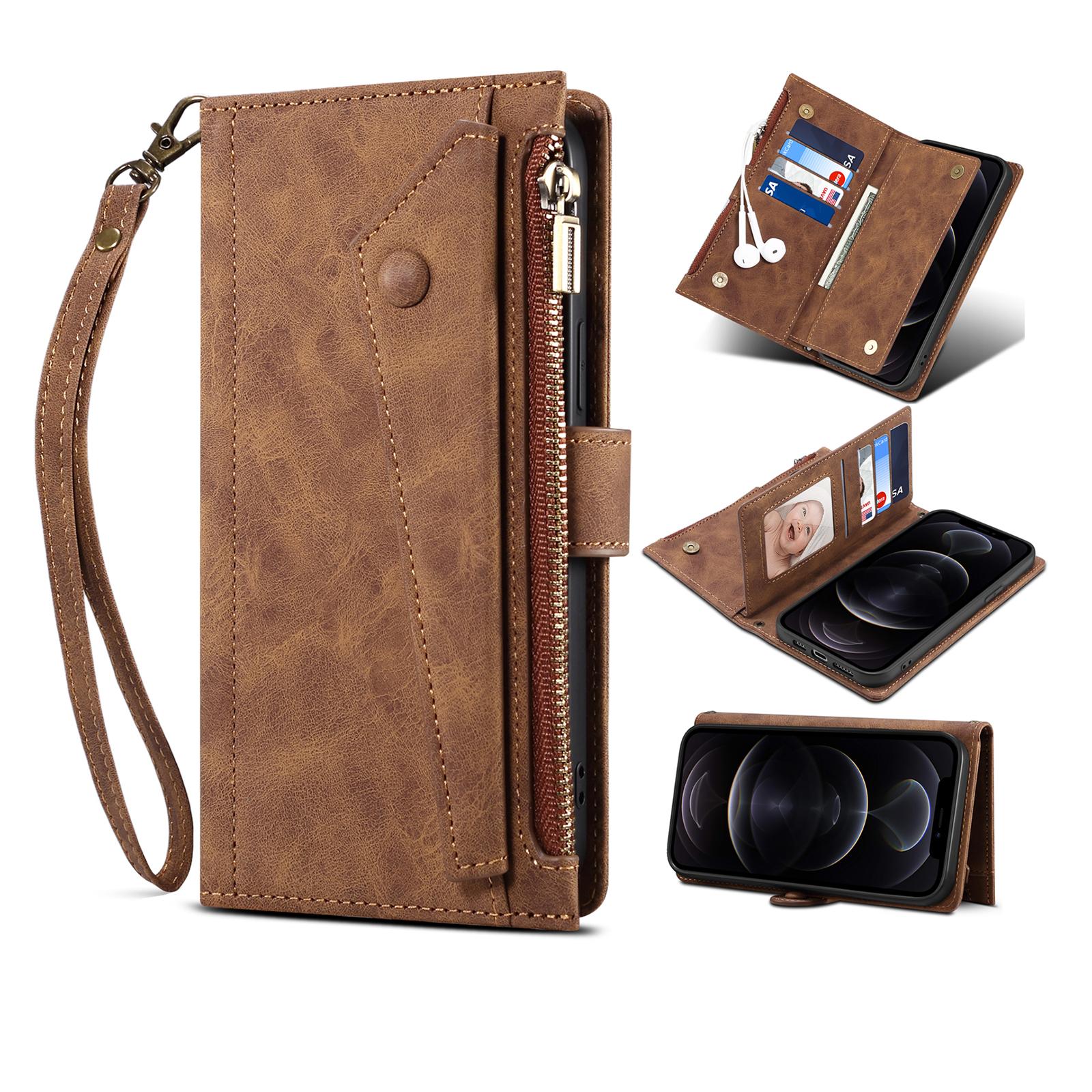

Crossbody Cards Bag Zipper Wallet Case For MOTO G84 G54 G31 G41 G50 Edge S30 20Pro G30 G20 G10 E40 E30 E20 G200 G22 Pocket Cover For Moto G54 коричневий