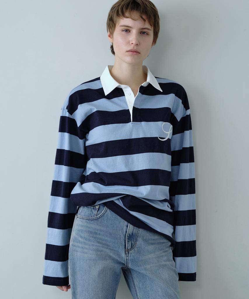 Simeteuligpeosenteu Striped Collar Long Sleeve / Navy