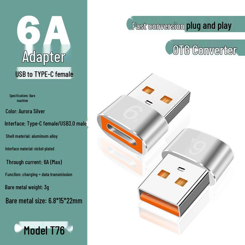 USB To Type-C Female Adapter: Fast Charging, Audio, Data, OTG Converter for Cars and Computers
