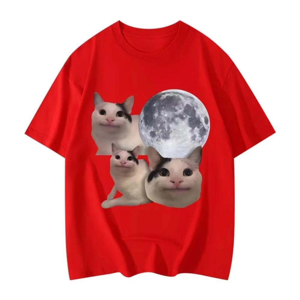 High Quality Fashion Short Sleeve Tshirts Funny Beluga Cat Meme Graphic T Shirts Unisex Women Casual Oversized Tshirts Streetwear