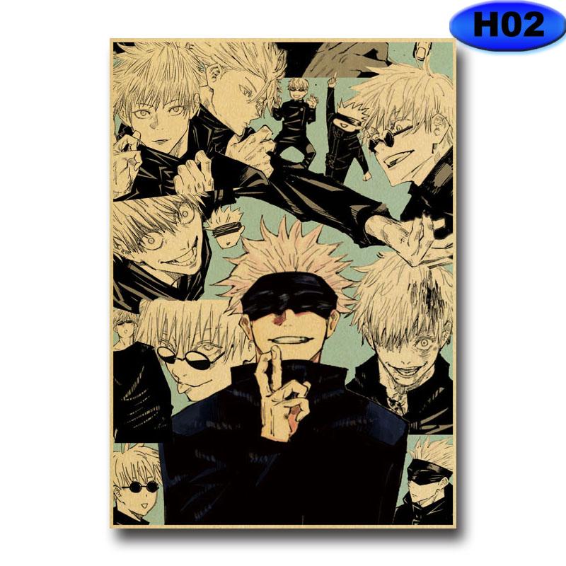 Jujutsu Kaisen Posters Kraft Paper Vintage Anime Poster Wall Stickers Study Home Living Room Bar Decoration Art Painting