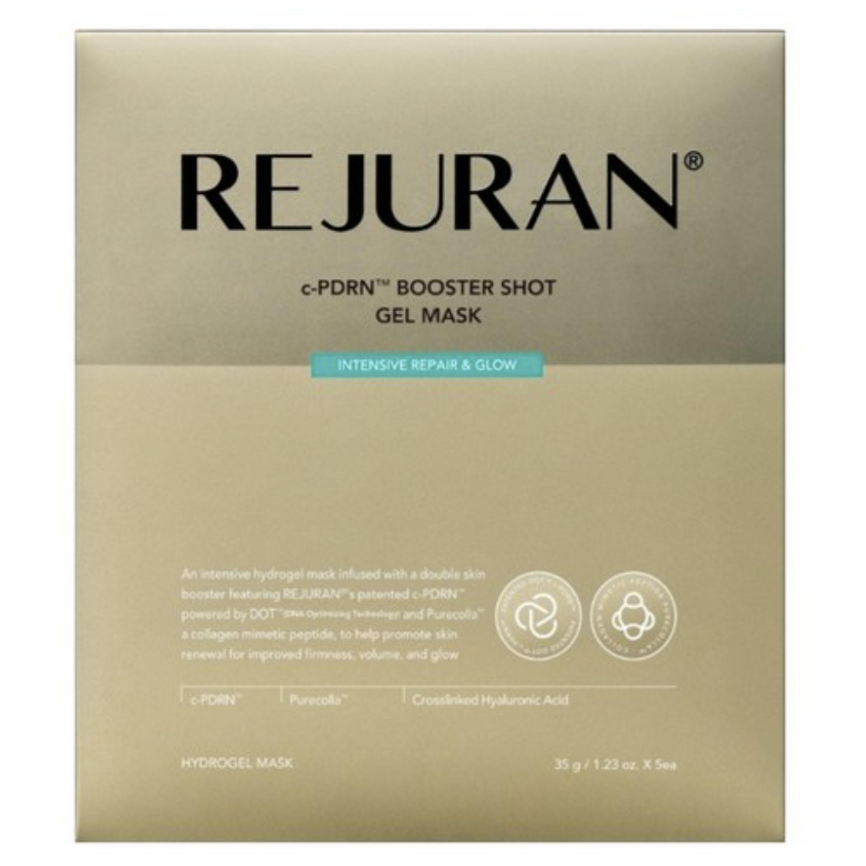 REJURAN c-PDRN Booster Shot Gel Mask Intensieve Reparatie & Glow 35g × 5 Vellen – Verstevigend, Hydraterend & Stralend Hydrogel Gezichtsmaker – 1 Doos beige