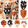 Ghost Pattern Dog Triangle Scarf Cute Cat Saliva Towel Pet Holiday Bib  Festival Gift