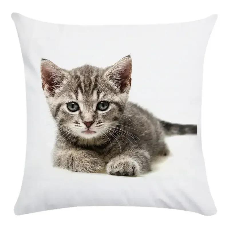 Home Decor Animal Cute Cat Print Pillow Cover Cushion Cover Living Room Accessories