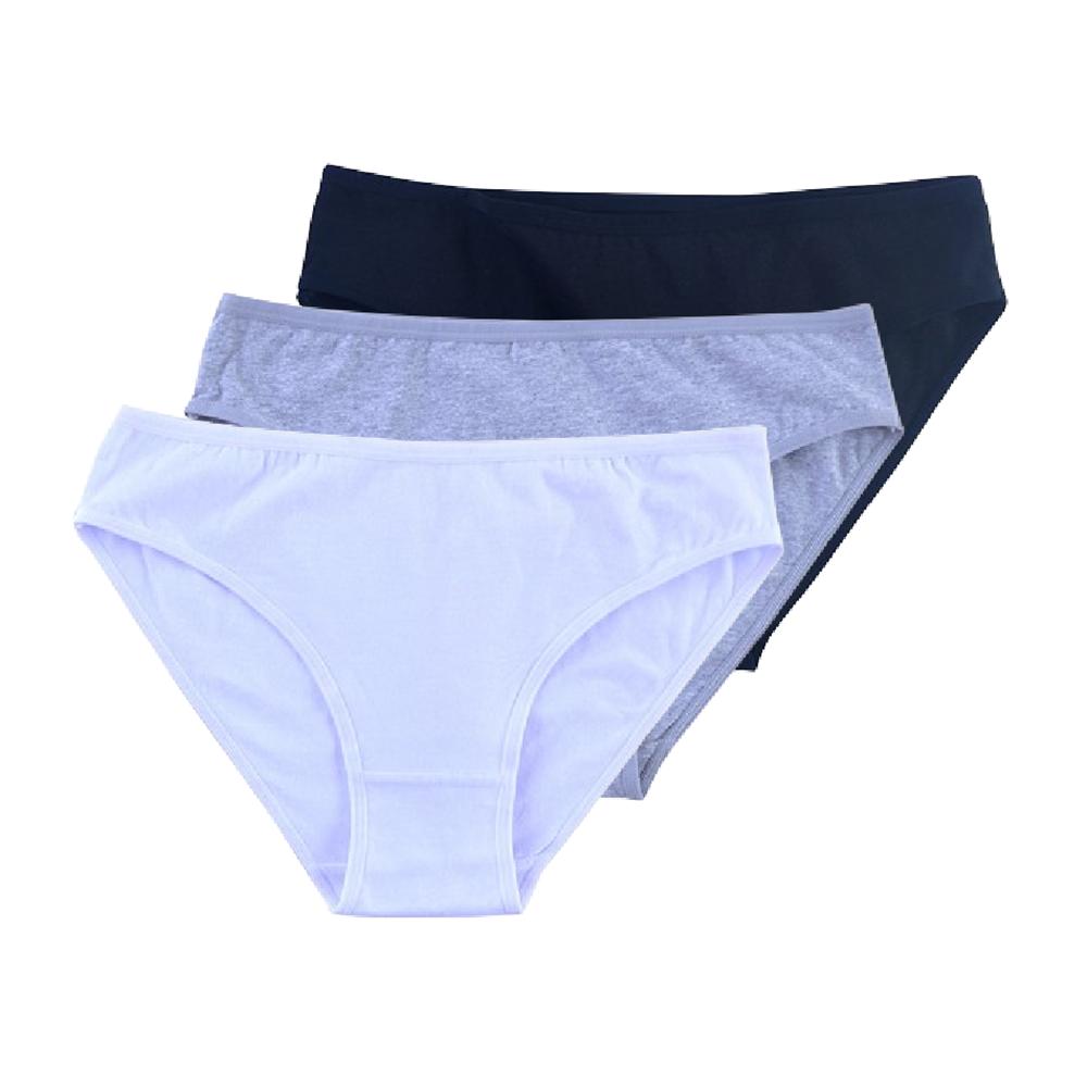 3 Piezas Ropa Interior para Mujer de Cintura Media Calzones Lencería Braguitas para Niñas Grandes Colores Lisos Calzoncillos