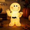 Unique Home Accents Resin Mummy Atmosphere Light, Halloween Smiling Statue with Cute Decor Bat Decor, Cartoon Figurine Light for Desktop Ornament Hand