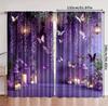 Lila Schmetterlingsprint Vorhänge   Stangentaschen Vorhänge   Schlafzimmer und Wohnzimmer   Heimdekoration   Raumdekoration