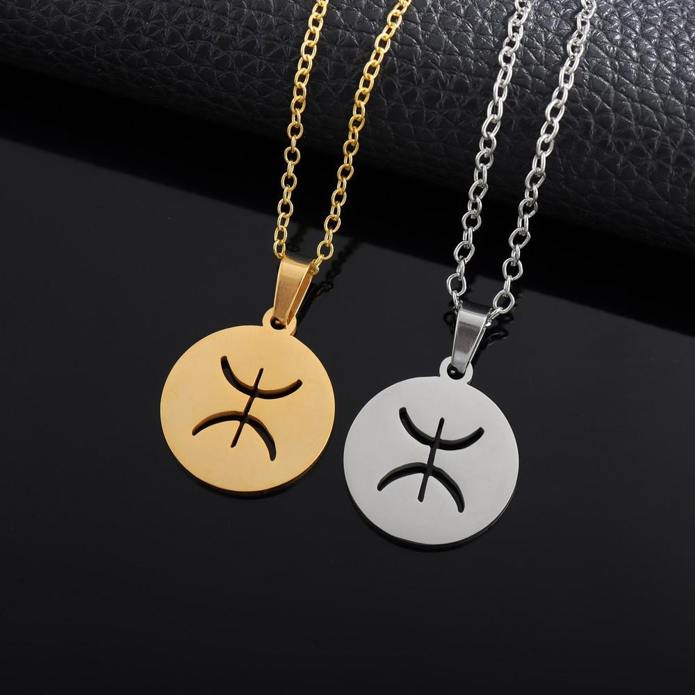Women's Burr Symbol Titanium Steel Jewelry Pendant Necklace